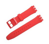TVKSIPAR Correa De Silicona Resistente Al Agua For Reloj For Swatch, Pulsera De Goma Suave, Repuesto De Pulsera For Hombre Y Mujer, Accesorios De Correa De 16/17/19/20mm(Red,17mm)