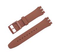 TVKSIPAR Correa De Silicona Resistente Al Agua For Reloj For Swatch, Pulsera De Goma Suave, Repuesto De Pulsera For Hombre Y Mujer, Accesorios De Correa De 16/17/19/20mm(Brown,17mm)