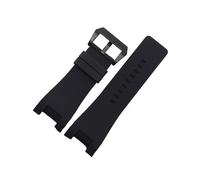 TVKSIPAR Correa de silicona transpirable for reloj Fit For diésel DZ1216 DZ1273 DZ4246 DZ4247 DZ287, pulsera deportiva suave e impermeable for hombre de 32mm(Black-black)