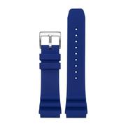 TVKSIPAR Correa For Reloj Fit For Casio Swordfish, MTH-3050 MDV-106 MTP1374 MTP1375, Pulsera De Goma De Silicona Suave E Impermeable, 20mm Y 22mm(Blue-silver,20mm)