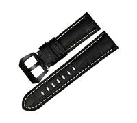 TVKSIPAR Correas de reloj 22 24 26mm Accesorios de reloj Pulsera de cuero Correas de reloj Azul Apto for Panerai(Black WB,26mm)