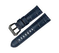 TVKSIPAR Correas de reloj 22 24 26mm Accesorios de reloj Pulsera de cuero Correas de reloj Azul Apto for Panerai(Sapphire blue BB,24mm)