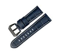 TVKSIPAR Correas de reloj 22 24 26mm Accesorios de reloj Pulsera de cuero Correas de reloj Azul Apto for Panerai(Sapphire blue WB,24mm)