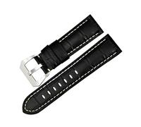 TVKSIPAR Correas de reloj 22 24 26mm Accesorios de reloj Pulsera de cuero Correas de reloj Azul Apto for Panerai(Black WS,24mm)