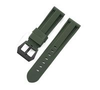 TVKSIPAR Correas De Reloj De 22mm, 24mm Y 26mm Aptas For Reloj For Panerai, Resistentes Al Agua, Negro, Azul, Rojo, Naranja, Blanco, Silicona, Accesorios Universales For Pulsera(Green black buckle,26m