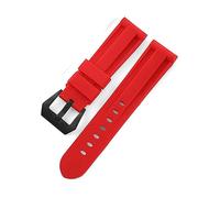 TVKSIPAR Correas De Reloj De 22mm, 24mm Y 26mm Aptas For Reloj For Panerai, Resistentes Al Agua, Negro, Azul, Rojo, Naranja, Blanco, Silicona, Accesorios Universales For Pulsera(Red black buckle,22mm)