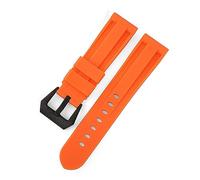 TVKSIPAR Correas De Reloj De 22mm, 24mm Y 26mm Aptas For Reloj For Panerai, Resistentes Al Agua, Negro, Azul, Rojo, Naranja, Blanco, Silicona, Accesorios Universales For Pulsera(Orange black buckle,26