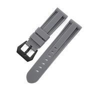 TVKSIPAR Correas De Reloj De 22mm, 24mm Y 26mm Aptas For Reloj For Panerai, Resistentes Al Agua, Negro, Azul, Rojo, Naranja, Blanco, Silicona, Accesorios Universales For Pulsera(Gray black buckle,22mm