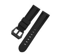 TVKSIPAR Correas De Reloj De 22mm, 24mm Y 26mm Aptas For Reloj For Panerai, Resistentes Al Agua, Negro, Azul, Rojo, Naranja, Blanco, Silicona, Accesorios Universales For Pulsera(Black black buckle,24m