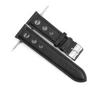 TVKSIPAR Correas de reloj de cuero genuino 18mm 20mm 22mm 24mm negro marrón café correas de reloj for hombres accesorios de reloj(Back-Black Wrie,22mm)