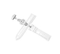 TVKSIPAR Correas De Reloj De Cuero Genuino, Reloj Universal De 12-24mm, Correa Con Hebilla De Mariposa, Correa De Hebilla De Acero, Correa De Reloj De 22mm(White,14mm)