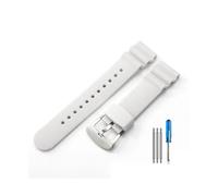 TVKSIPAR Fit For Seiko No. 5 SKX 007 Accesorios De Silicona Fit For Water Ghost Abalone Pequeño Mm Blanco Puede Reemplazar La Correa Del Reloj(White(SW)-Steel)