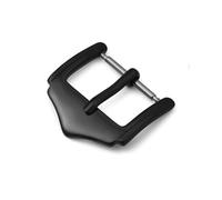 TVKSIPAR Hebilla de alfiler, hebilla de correa de reloj pulida, cierres de acero inoxidable 316L, correa de cuero, cierre de pulsera, botón de Metal de 18mm y 20mm(Black-18mm)