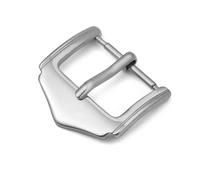 TVKSIPAR Hebilla de alfiler, hebilla de correa de reloj pulida, cierres de acero inoxidable 316L, correa de cuero, cierre de pulsera, botón de Metal de 18mm y 20mm(Silver-20mm)