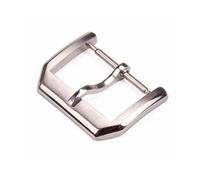 TVKSIPAR Hebilla de reloj de acero inoxidable macizo de 18 mm y 20 mm, cierre de correa de reloj pulido cepillado plateado(16mm)