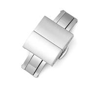 TVKSIPAR Hebillas de mariposa de acero inoxidable 316L, 16mm, 18mm, 20mm, 22mm, cierres de Metal de doble presión, hebilla desplegable de banda de goma(Steel,20mm)