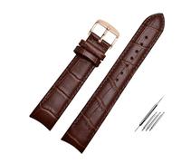 TVKSIPAR Pulsera de cuero correa de reloj de extremo curvado 20mm apta for Citizen BL9002-37 05A BT0001-12E 01A correa de reloj 21mm correa de reloj 22mm(Brown pin rose,22mm)