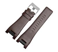 TVKSIPAR Pulsera De Cuero Genuino De 32mm, Correa De Reloj Apta For Reloj For Diésel, Correa De Reloj De Pulsera For DZ1216 DZ1273 DZ4246 DZ4247DZ287(B-Brown-silverbuckle)