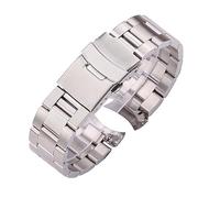 TVKSIPAR Pulsera de reloj de acero inoxidable de 20 mm y 22 mm, correa de reloj de extremo curvo negro plateado, correa de reloj de Metal for hombres y mujeres(Silver,20mm)