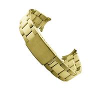 TVKSIPAR Reemplazo De Acero Inoxidable De 13mm, 17mm, 19mm Y 20mm Apto For Pulsera De Reloj For Oyster Compatible Con Correa De Reloj Fit For Rolex, Correas De Reloj For Mujer Y Hombre(Gold no logo,20