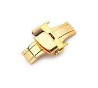 TVKSIPAR Reloj automático con hebilla de mariposa de doble clic, botón pulsador, cierre desplegable, correa de reloj plateada, cierre de reloj de 12-24mm(Gold,20mm)