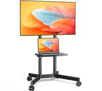 TVON Soporte TV Pie Ruedas para Televisiones de 32-75 Pulgadas de Plasma/LCD/LED, Altura Ajustable Móvil Soporte TV Suelo con Balda hasta 40 kg Máx VESA 400x400mm
