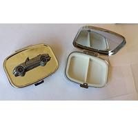 TVR Chimeara ref278 Emblema de efecto peltre en viaje de metal rectangular plateado Pastillero