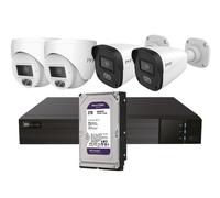 TVT KIT BULLET/DOMO IP TVT 4CH Kit CCTV IP NVR 4CH PoE + 2 Domos 4MP 2.8mm + 2 Bullets 4MP 2.8mm + HD2TB