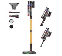 TVTAU Aspiradora inalámbrica con batería, 600 W, 50 KPA, 70 min, 1,8 L, aspiradora inalámbrica con pantalla, de pie con cepillo antienredos, filtración de 8 vías, soporte de pared, para pelo de