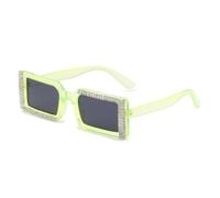 TVTBBVV Gafas de sol cuadradas con diamantes de imitación para mujer y hombre, montura negra, gafas de cristal brillantes, gafas de sol modernas y ligeras para fiestas y uso diario (7)