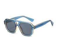 TVTBBVV Gafas de sol cuadradas extragrandes para hombre y mujer con doble puente, montura gruesa, estilo retro, protección UV, ideales para conducir y actividades al aire libre, C5, talla única.