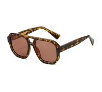 TVTBBVV Gafas de sol cuadradas extragrandes para hombre y mujer con doble puente, montura gruesa, estilo retro, protección UV, ideales para conducir y actividades al aire libre, C1, talla única.