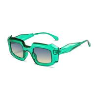 TVTBBVV Gafas de sol cuadradas geométricas futuristas y robustas para hombre y mujer, estilo retro, con montura ancha, protección UV400, montura negra brillante y lentes grises (4 unidades).