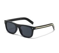 TVTBBVV Gafas de sol cuadradas para hombre y mujer, montura negra, lentes grises, montura gruesa, gafas de moda, ligeras, cómodas, para uso diario, viajes al aire libre, C7, talla única.