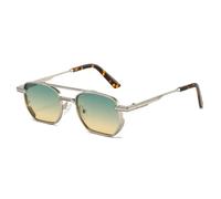 TVTBBVV Gafas de sol cuadradas retro de doble puente con montura de metal que realzan un estilo premium (MULTI)