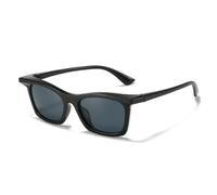 TVTBBVV Gafas de sol cuadradas retro gruesas para hombre y mujer, montura vintage gruesa, gafas de sol de moda con protección UV400, montura negra brillante (1)