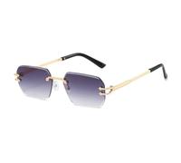 TVTBBVV Gafas de sol cuadradas sin montura para hombre y mujer, con montura de metal dorado, ligeras, con textura, patillas, estilo minimalista y moderno para exteriores, C6, talla única.
