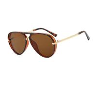 TVTBBVV Gafas de sol estilo piloto retro con doble haz degradado para mujer, color caramelo, modernas, informales, con protección UV400 (marrón tofu).