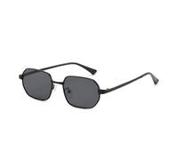 TVTBBVV Gafas de sol hexagonales pequeñas de estilo retro para hombre y mujer, montura metálica, gafas de moda clásicas con protección UV, C1, talla única.