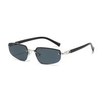 TVTBBVV Gafas de sol rectangulares sin montura para hombre y mujer, estilo vintage, montura pequeña, C5, talla única.