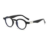 TVTBBVV Gafas de sol redondas pequeñas para hombre y mujer, estilo retro vintage, montura negra, gafas de moda para uso diario, C4, talla única.