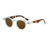 TVTBBVV Gafas de sol redondas pequeñas para hombre y mujer, estilo retro vintage, montura negra, gafas de moda para uso diario, C9, talla única.