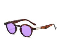 TVTBBVV Gafas de sol redondas pequeñas para hombre y mujer, estilo retro vintage, montura negra, gafas de moda para uso diario, C3, talla única.