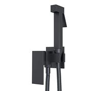 TVTIUO Pulverizador de Bidé para Inodoro, Portatil para Kit Ducha de Lavabo Bidet con Manguera WC,Multifunción Pulverizador,Monomando Agua Fría y Caliente,Latón,Negro