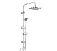 TVTIUO Set de Ducha de Lluvia, Set de Ducha de Lluvia Cuadrado, Set de Ducha con Ducha de Lluvia y Teleducha, Galvanizado（20cmX20cm）