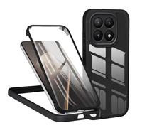 TVVTPU Funda para Xiaomi 15T 5G, 360 Grados Antigolpes Carcasa con Protector de Pantalla Integrado, Doble Cara Transparente Anti-Rayones Protection Robusto TPU Bumper Case, Negro