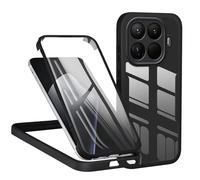 TVVTPU Funda para Xiaomi 15T Pro 5G, 360 Grados Antigolpes Carcasa con Protector de Pantalla Integrado, Doble Cara Transparente Anti-Rayones Protection Robusto TPU Bumper Case, Negro