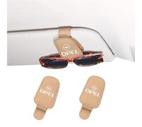 TVVXIO 2 PCS Clip Gafas de Sol Coche para Opel Insignia I (A) 2008-2017, Soportes magnéticos de Cuero para Lentes Apto Guardar Gafas De Coche, Tarjetas,C Brown