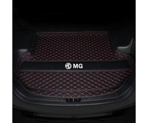 TVVXIO Alfombrillas de Cuero Maletero para MG ZS Hybrid+ Luxury (2024), Maletero de Coche Conversión de Coches Respetuoso el Medio Ambiente e Inodoro,C Black Red