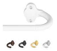 TVWOO White Wrap Around Curtain Rods:5/8" Small Blackout Adjustable Window Curtain Rod for Bedroom Kitchen Apartment Renter Friendly,Room Darkening Curved Drapery Rods Easy Install,Pure White 28-60"